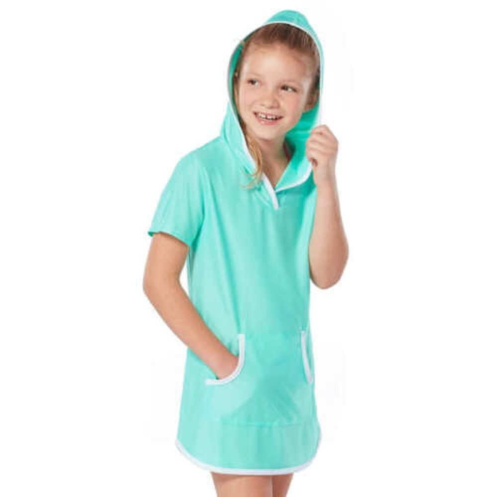 Sun Mesh Hooded Swim Cover Up, Spearmint M